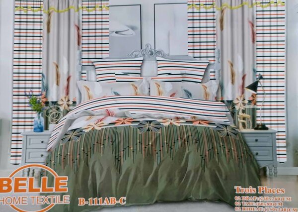 Ensemble draps taies et rideaux