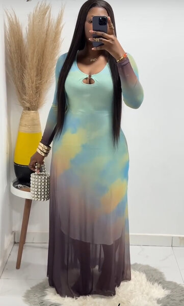 Robe Longue Dégradée Élégante