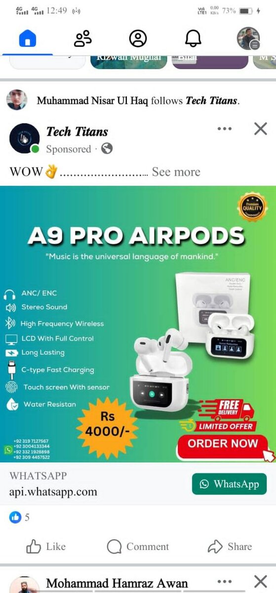 Bluetooth A 9 pro