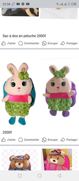 Sac à dos en peluche