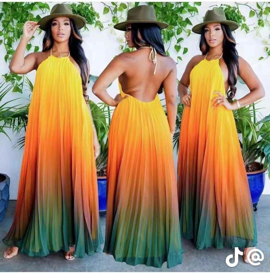 Robe longue élégante en dégradé