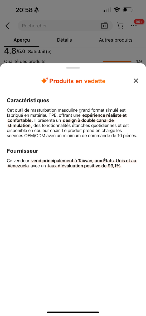 Réaliste Grand Outil Masturbation