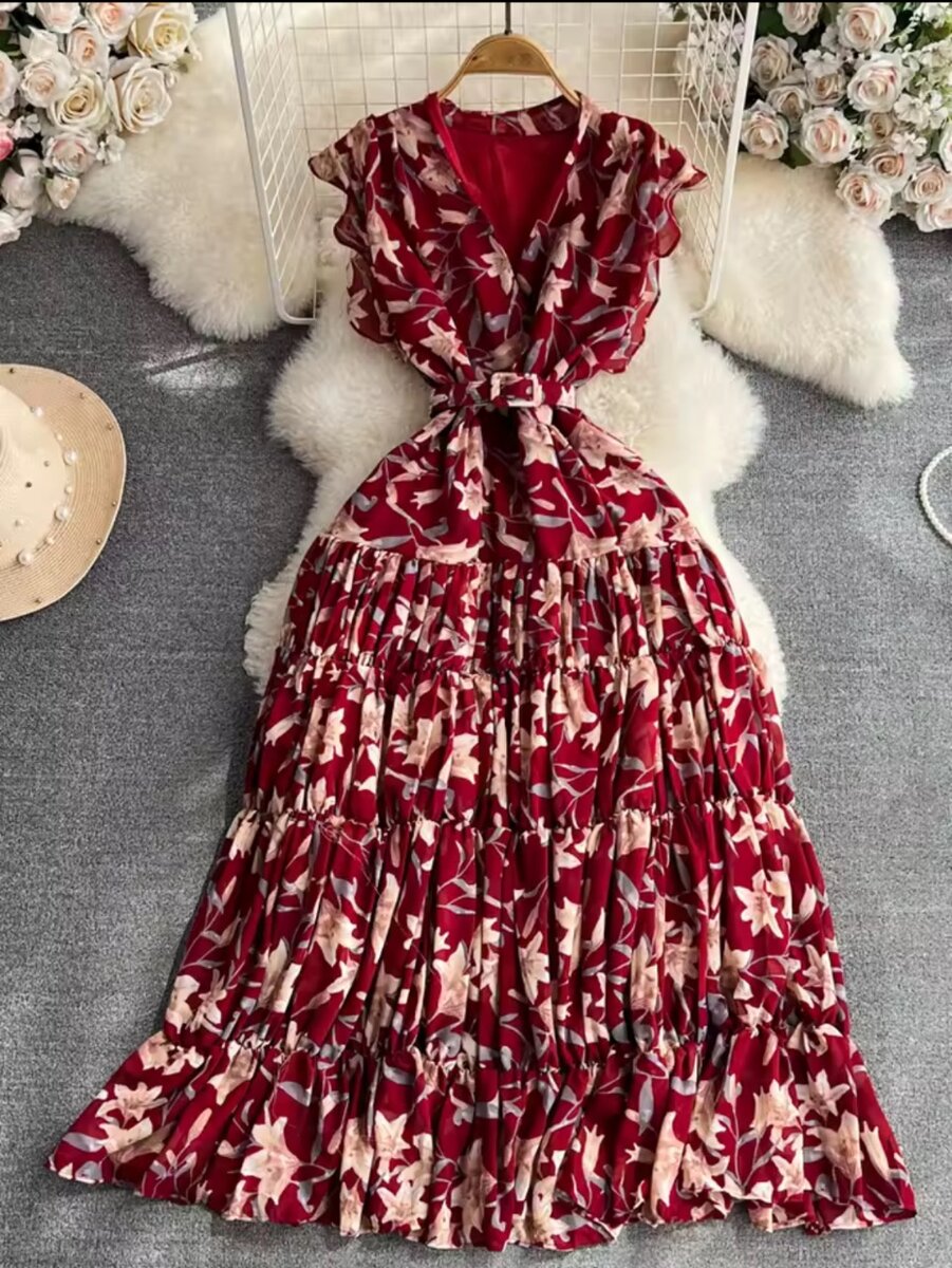 Robe longue florale élégante