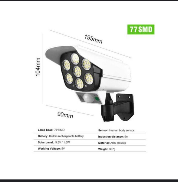 Lampe solaire sécurité 77 LED