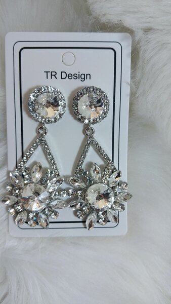Large rhinestone earrings