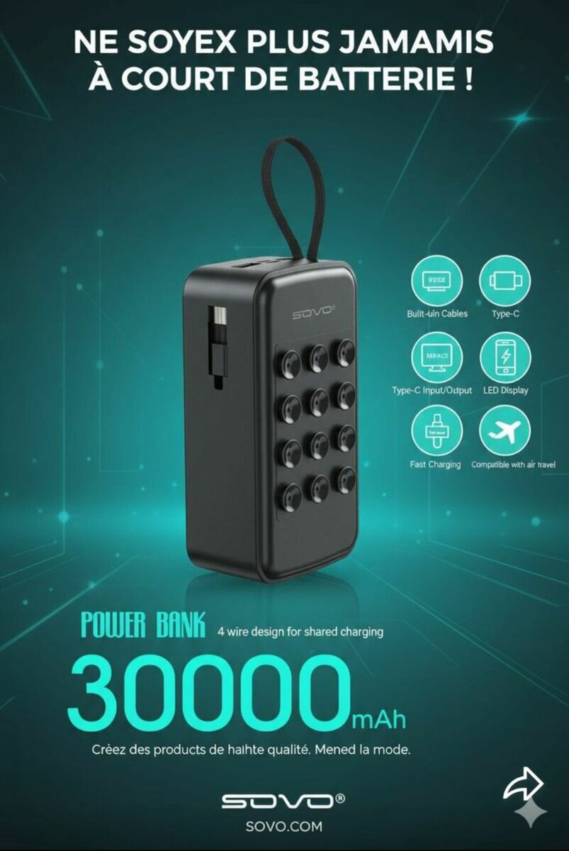 Power Bank SOVO 30000mAh