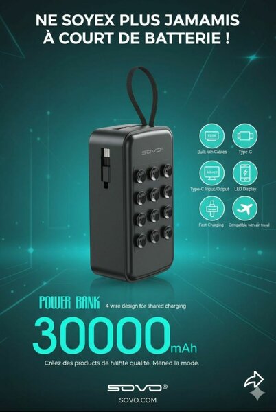 Power Bank SOVO 30000mAh