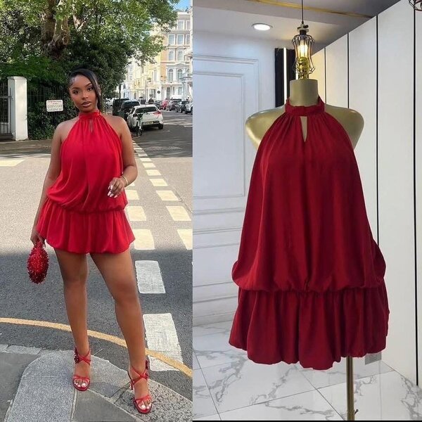 Ensemble rayé rouge confortable