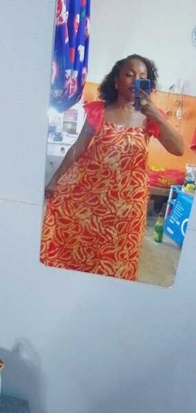 Robe bohème été rouge imprimée