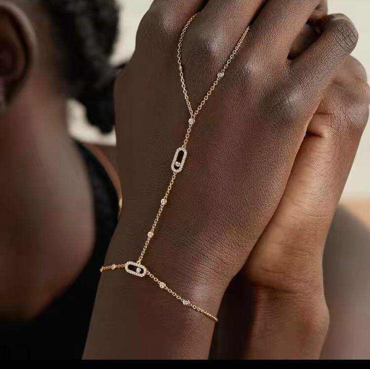 Bracelet bague en or délicat