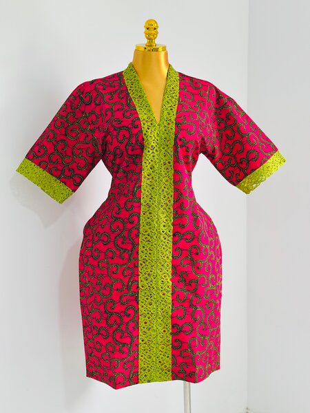 Vibrant Ankara Kimono Dress