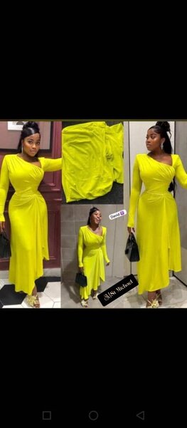 Robe Élégante Asymétrique Jaune