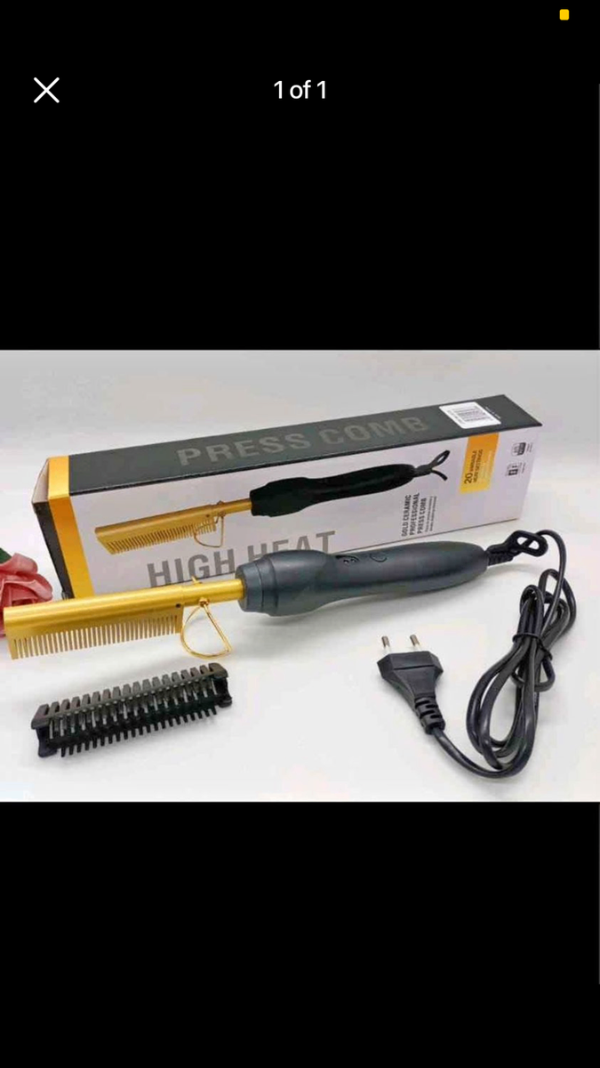 Hot comb hair straightener