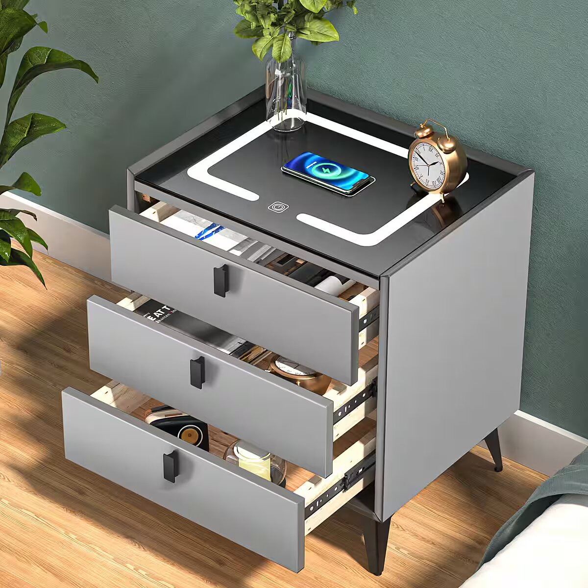 Smart LED Bedside table Drawer