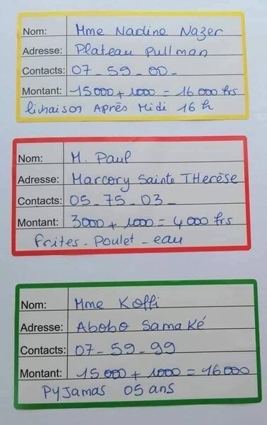 Étiquettes adhésives colorées