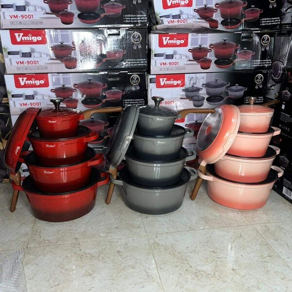 Vmigo 9pcs Granite Nonstick cookware set