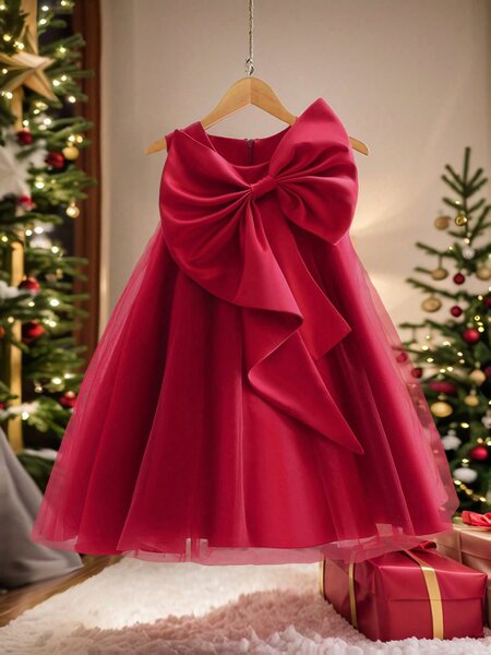 Robe de Noël Enfant avec Nœud