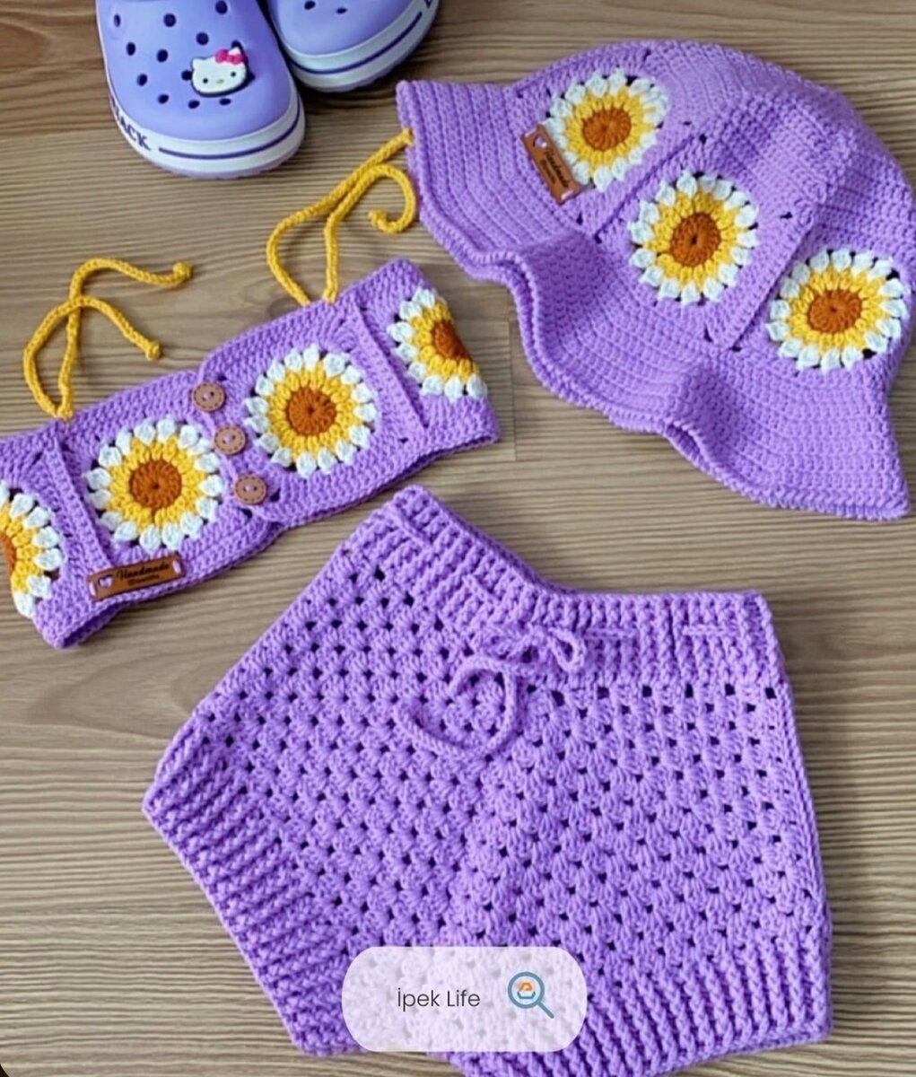 Ensemble bikini crochet coloré