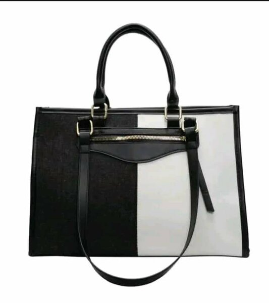 Sac à main élégant bicolore