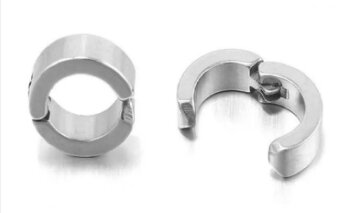 Men Stainless Steel Non-Piercing Ear Stud Earrings for MeN