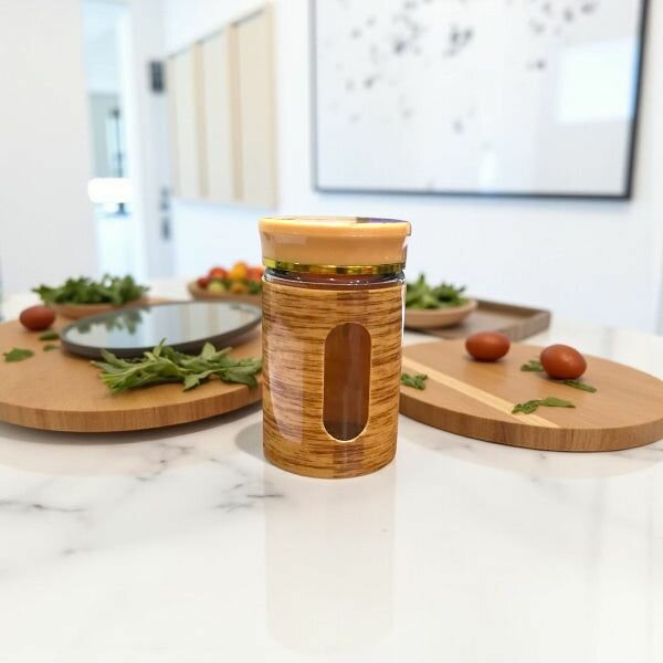 Pot à épices en verre bambou