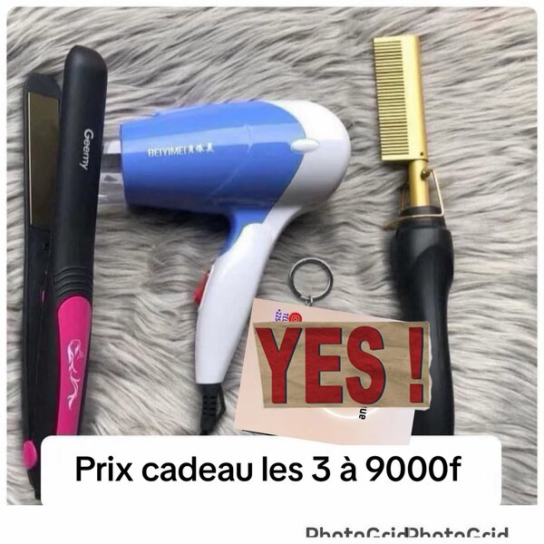 Set Coiffure: Séchoir, Fer, Peigne