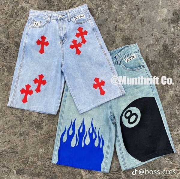 Shorts en jean imprimés tendance