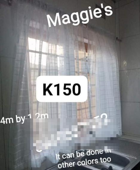 white striped kitchen curtain