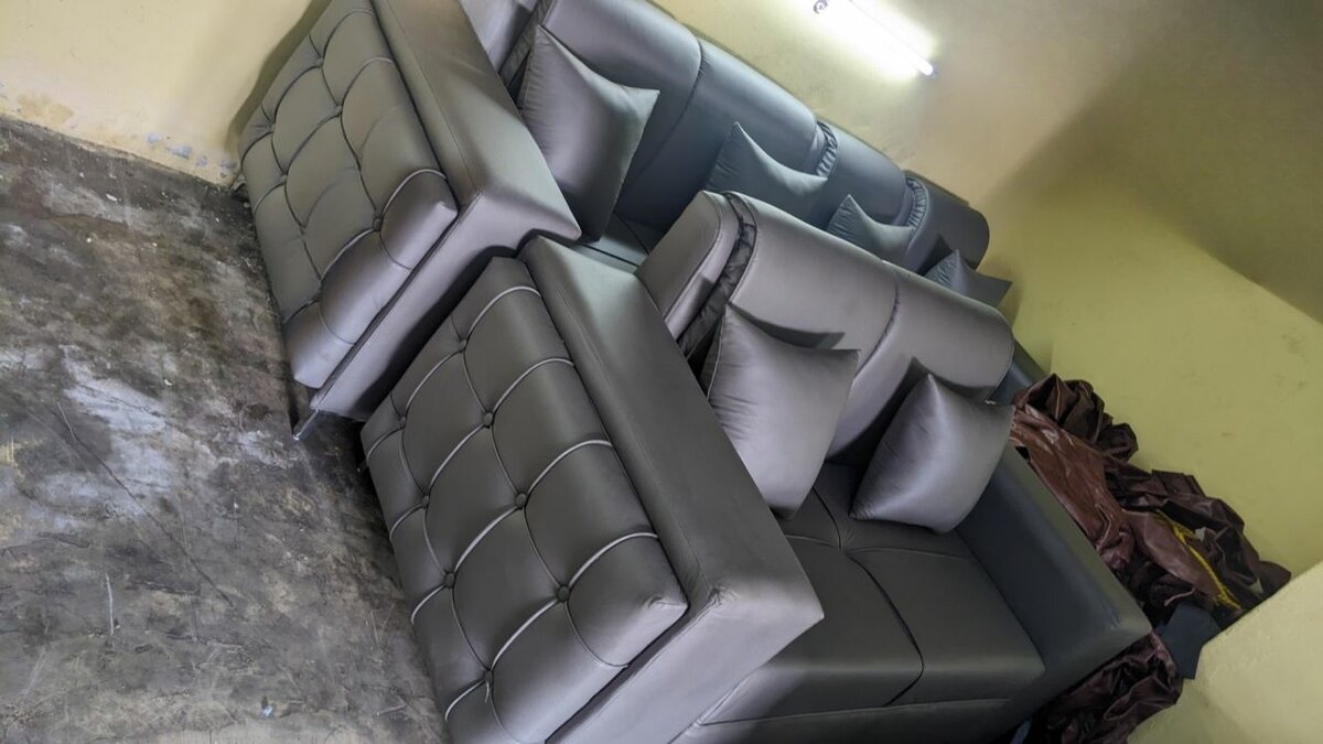 Box Type Leather sofa sets
