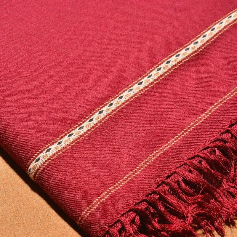 Hunza Mountain Woollen Shawl - Red