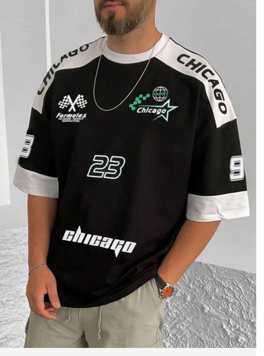 T-shirt Racing Chicago Homme