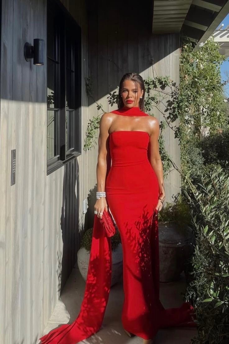 Robe Rouge Élégante Soirée