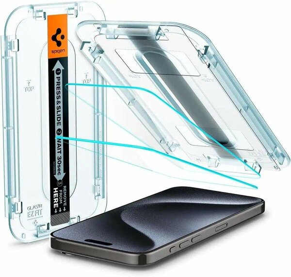 Spigen iPhone 15 Pro Max Screen Protector EZ FIT Pack
