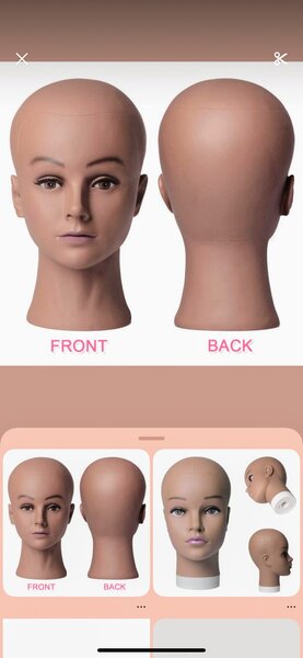 Tête de mannequin cosmétique