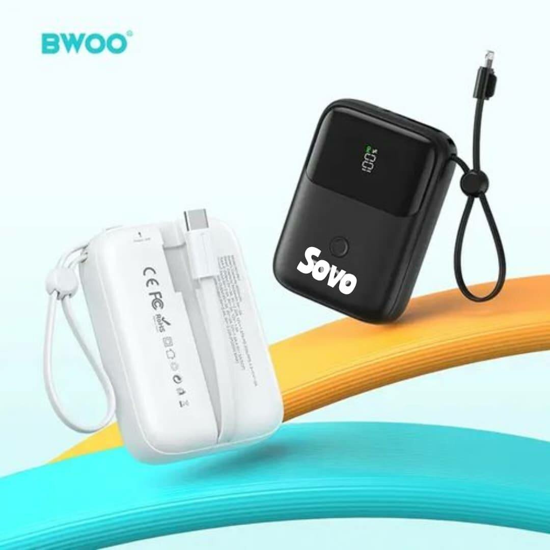 Mini Powerbank sovo 10000mAh 2 câbles type C, Iphone