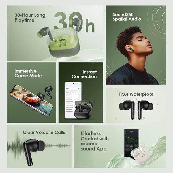 Oraimo Wireless Earbuds 30H Playtime