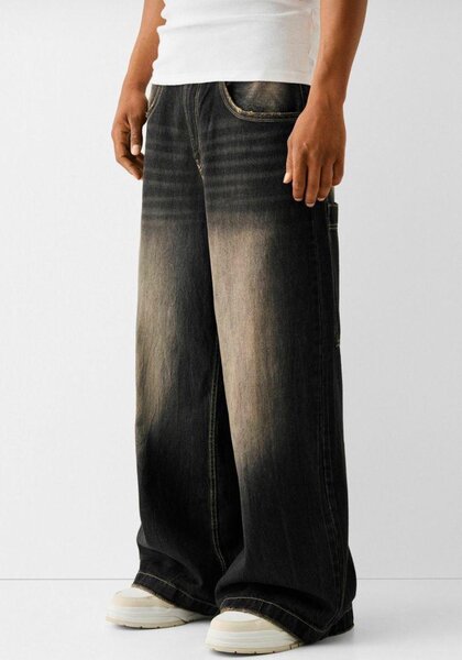 Jeans larges délavés