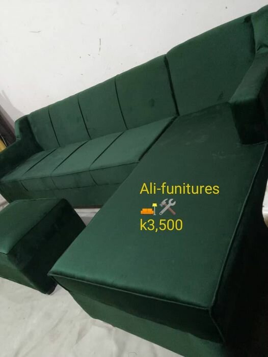 set of green furniture for the living room