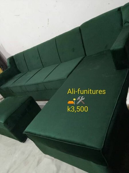 set of green furniture for the living room