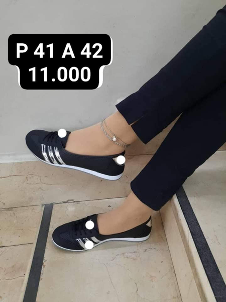 baskets à rayures argentées-noir