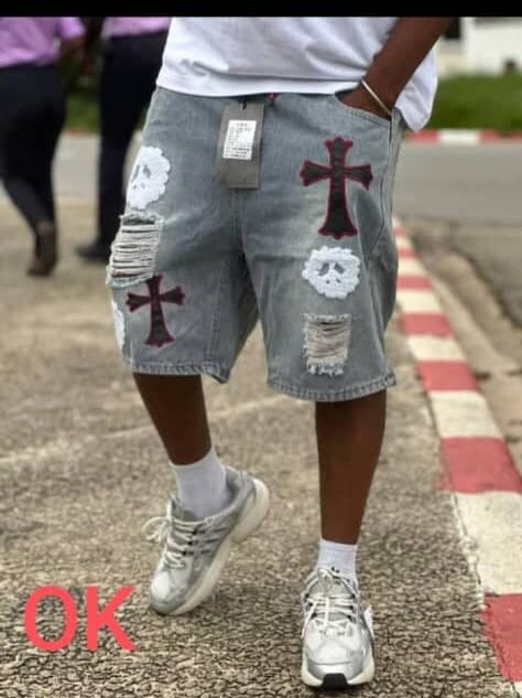 Shorts en jean déchiré homme
