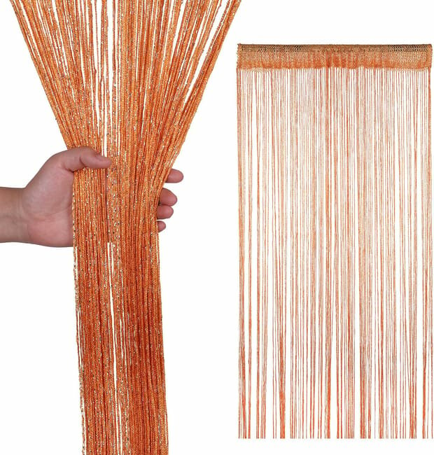 Rideau à fils décoratifs orange
