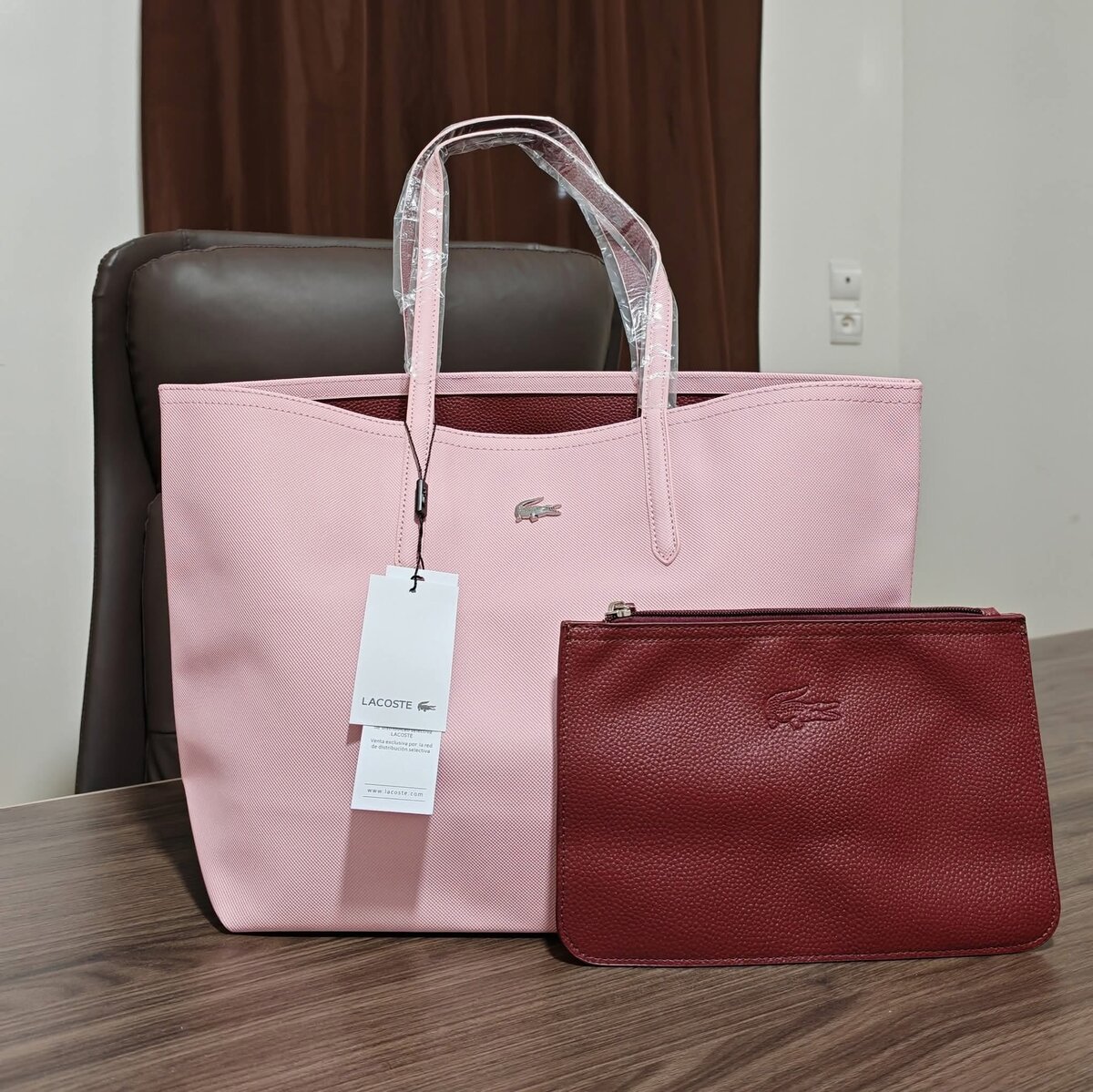 Sac cabas en cuir Lacoste