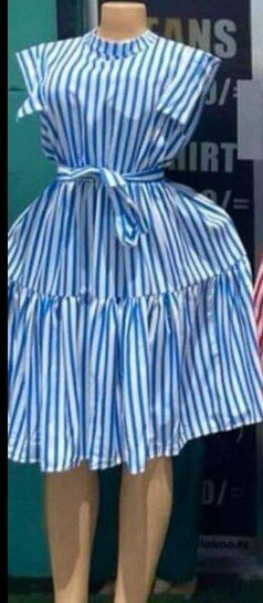 Blue striped dress