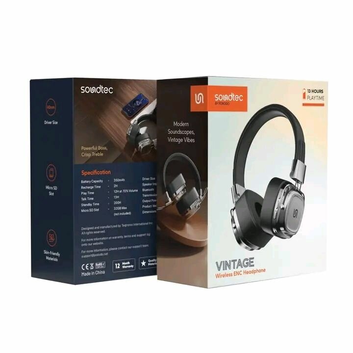 Soundtec Casque Vintage Sans Fil