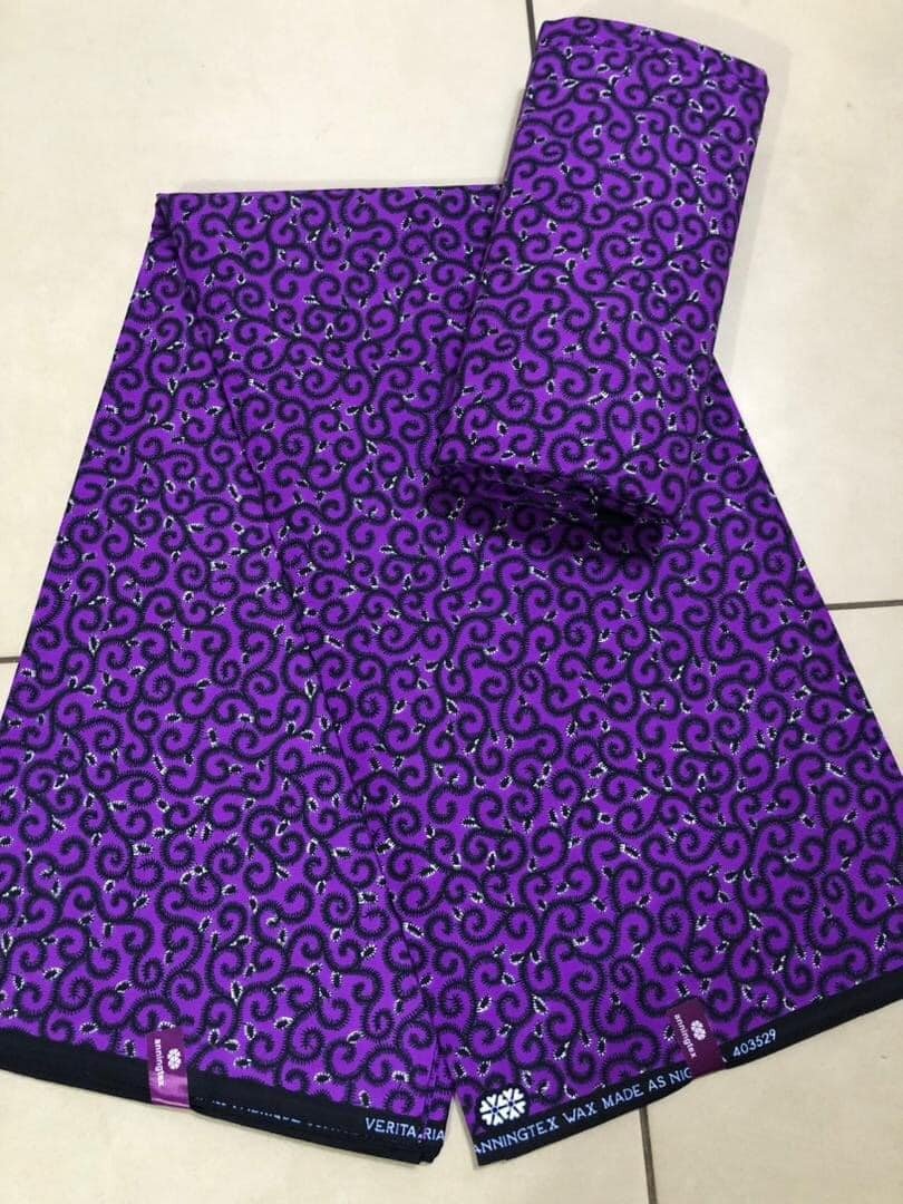 Tissu African print violet