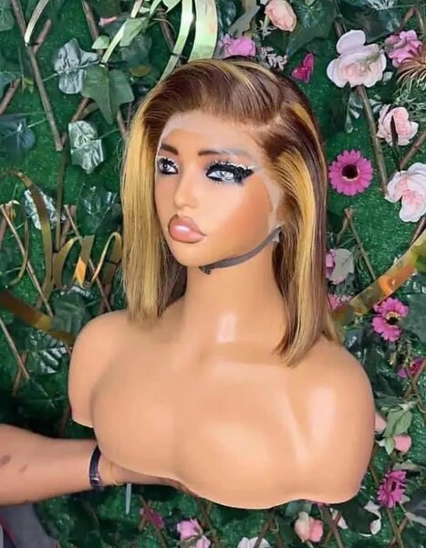 Perruque Bob en Dentelle Orange