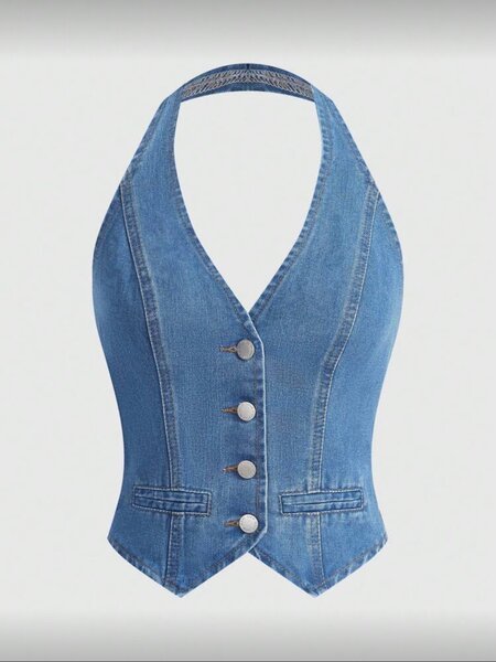 Gilet Corset en Jean Femme