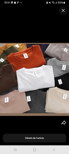 T-shirts unis en coton