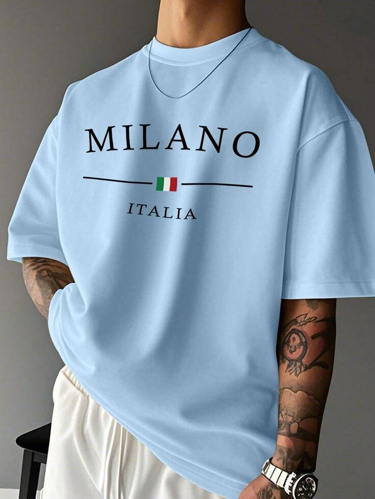 T-shirt Milano Bleu Pour Hommes